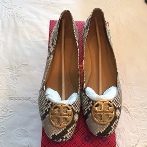 Tory Burch Chelsea snakeskin flat